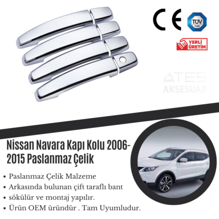 Nissan Navara 2006-2015 باب يد باسلانماز فولاذ